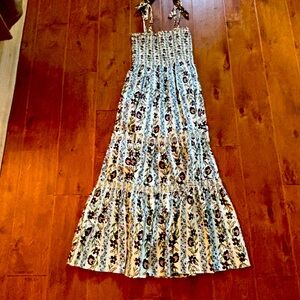 Tory Burch floral print maxi dress with tie shoulder straps